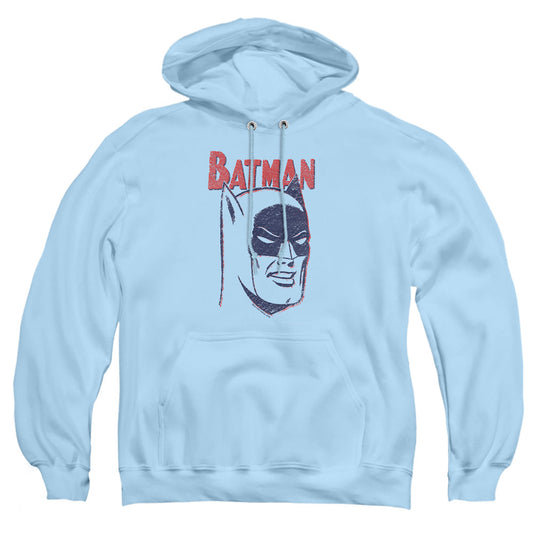 Batman Crayon Man Mens Hoodie Light Blue Officially Licensed