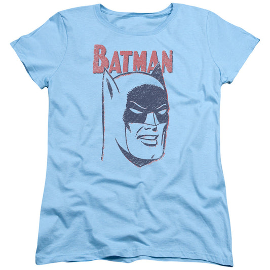Batman Crayon Man Womens T Shirt Light Blue Officially Licensed