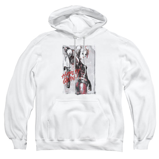 Batman Ink Wash Harley Mens Hoodie White Officially Licensed