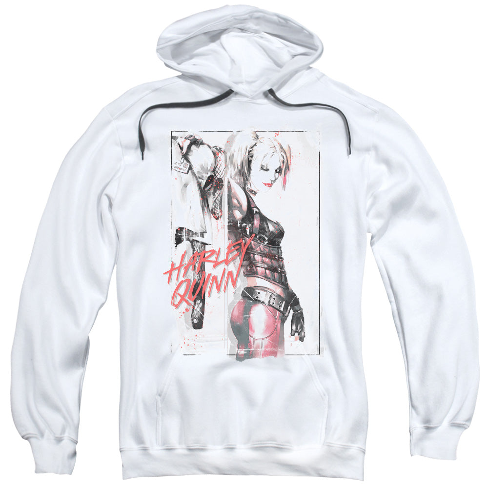 Batman Ink Wash Harley Mens Hoodie White Officially Licensed
