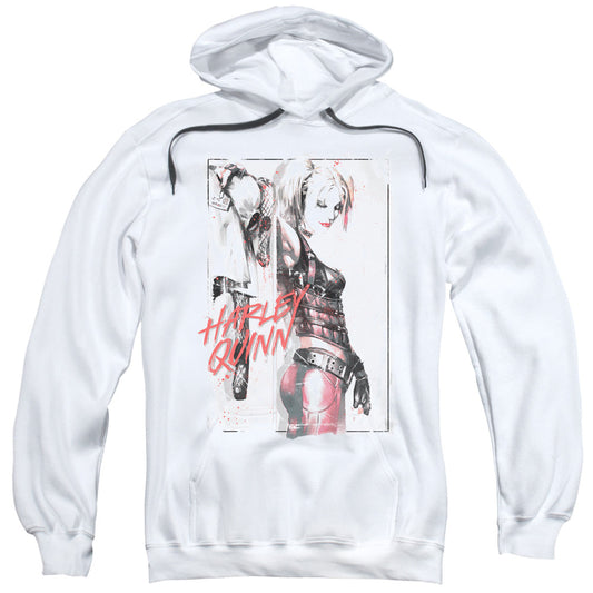 Batman Ink Wash Harley Mens Hoodie White Officially Licensed