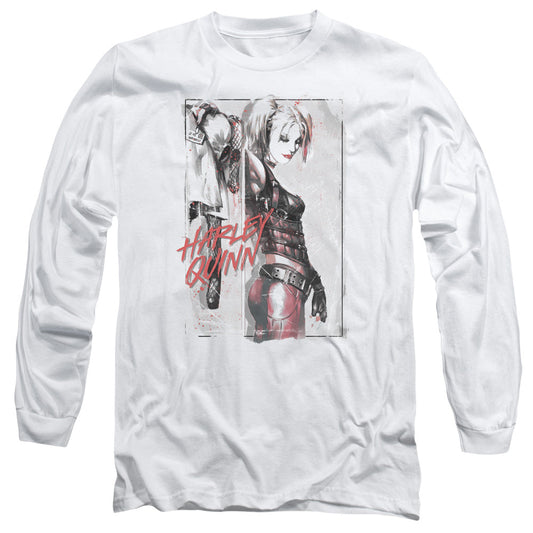 Batman Ink Wash Harley Mens Long Sleeve Shirt White Officially Licensed