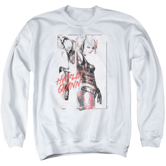 Batman Ink Wash Harley Mens Crewneck Sweatshirt White