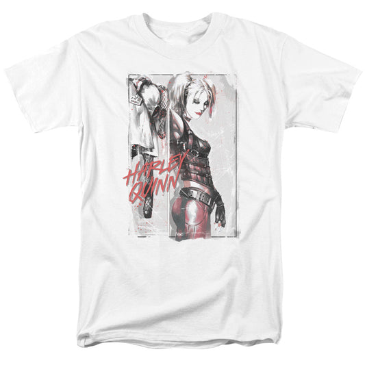 Batman Ink Wash Harley Mens T Shirt White Officially Licensed