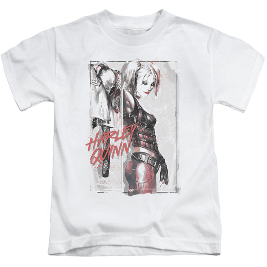 Batman Ink Wash Harley Juvenile Kids Youth T Shirt White Officially Licensed