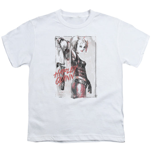 Batman Ink Wash Harley Kids Youth T Shirt White Officially Licensed