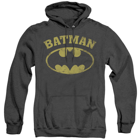 Batman Over Symbol Heather Mens Hoodie Black Officially Licensed