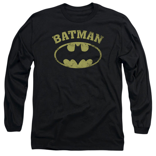 Batman Over Symbol Mens Long Sleeve Shirt Black Officially Licensed