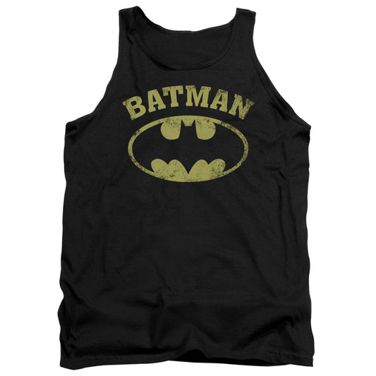 Batman Over Symbol Mens Tank Top Shirt Black Officially Licensed