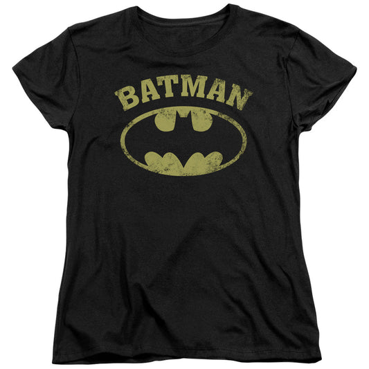 Batman Over Symbol Womens T Shirt Black Officially Licensed
