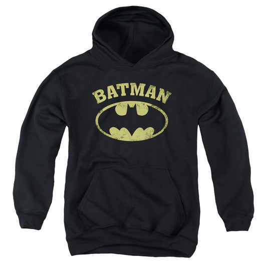 Batman Over Symbol Kids Youth Hoodie Black Officially Licensed
