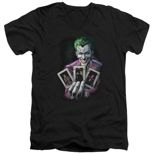 Batman 3 Of A Kind Mens Slim Fit V Neck T Shirt Black Officially Licensed