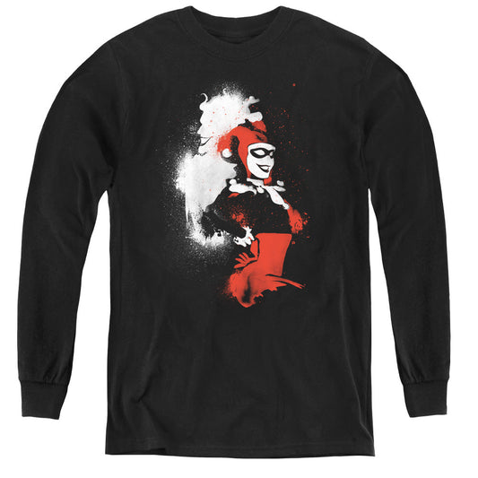 Batman Splatered Couple Long Sleeve Kids Youth T Shirt Black Officially Licensed