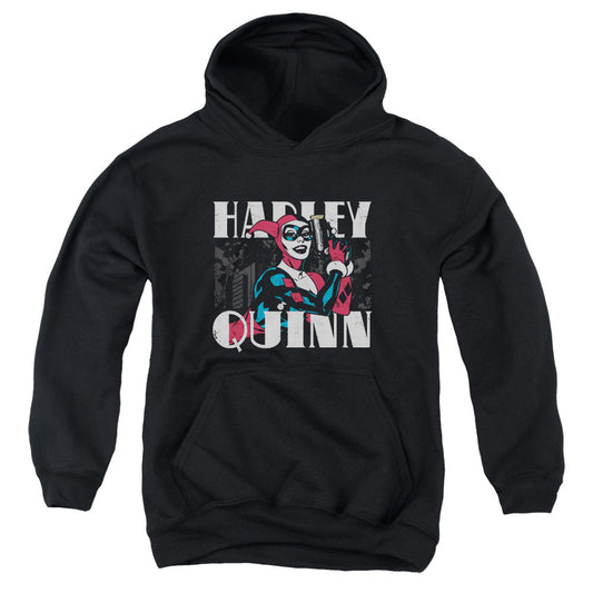 Batman Harley Bold Kids Youth Hoodie Black Officially Licensed