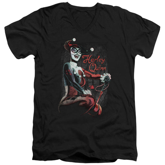 Batman Laugh It Up Mens Slim Fit V Neck T Shirt Black Officially Licensed
