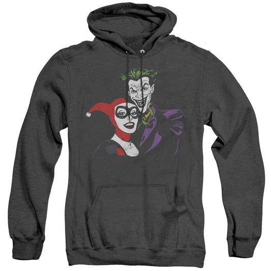 Batman Joker & Harley Heather Mens Hoodie Black Officially Licensed