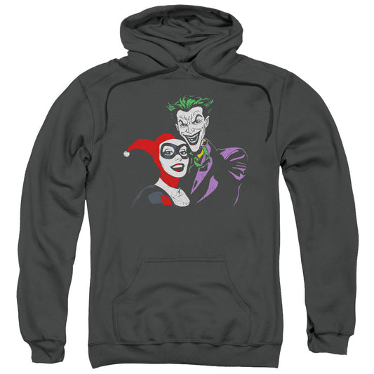 Batman Joker & Harley Mens Hoodie Charcoal Officially Licensed