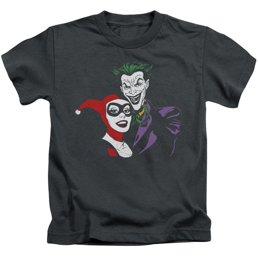 Batman Joker & Harley Juvenile Kids Youth T Shirt Charcoal Officially Licensed