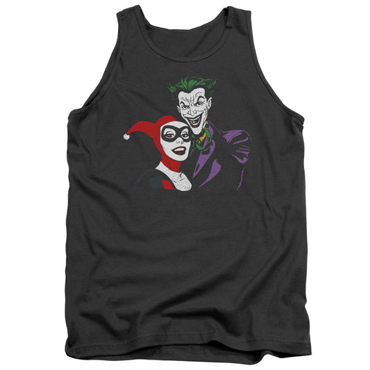 Batman Joker & Harley Mens Tank Top Shirt Charcoal Officially Licensed