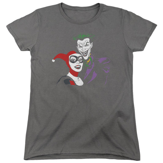 Batman Joker & Harley Womens T Shirt Charcoal Officially Licensed