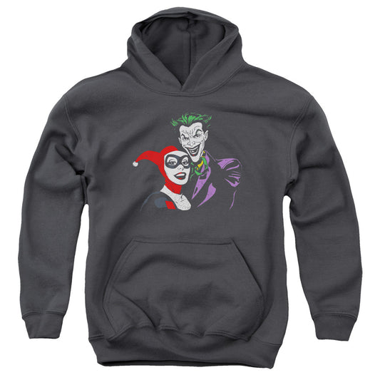 Batman Joker & Harley Kids Youth Hoodie Charcoal Officially Licensed