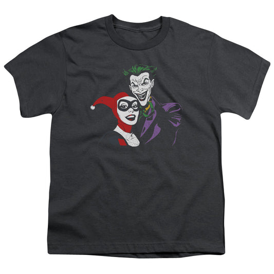 Batman Joker & Harley Kids Youth T Shirt Charcoal Officially Licensed