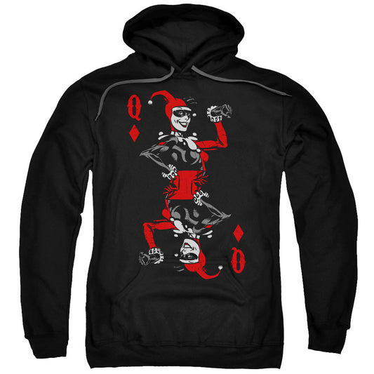 Batman Quinn Of Diamonds Mens Hoodie Black Officially Licensed