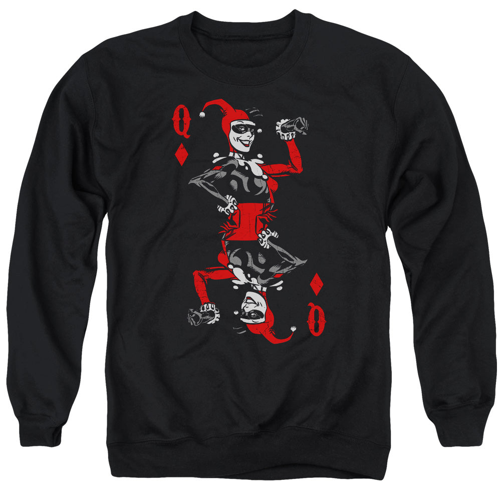 Batman Quinn Of Diamonds Mens Crewneck Sweatshirt Black