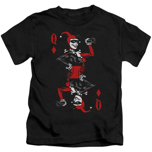 Batman Quinn Of Diamonds Juvenile Kids Youth T Shirt Black Officially Licensed