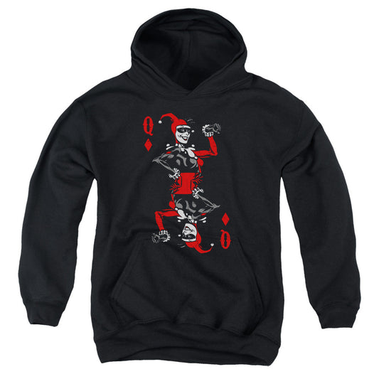 Batman Quinn Of Diamonds Kids Youth Hoodie Black Officially Licensed