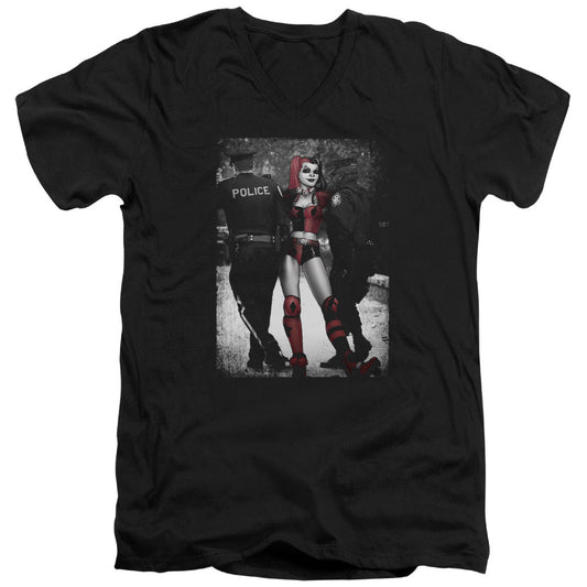 Batman Arrest Mens Slim Fit V Neck T Shirt Black Officially Licensed