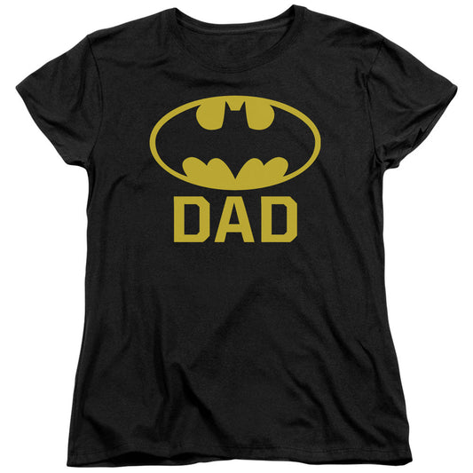 Batman Bat Dad Womens T Shirt Black Officially Licensed