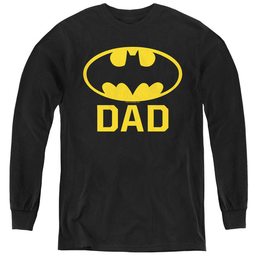 Batman Bat Dad Long Sleeve Kids Youth T Shirt Black Officially Licensed
