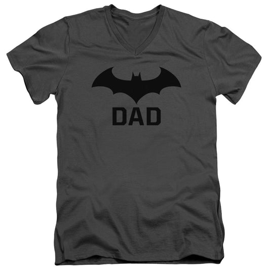 Batman Hush Dad Mens Slim Fit V Neck T Shirt Charcoal Officially Licensed