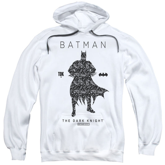 Batman Paislety Silhouete Mens Hoodie White Officially Licensed