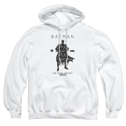 Batman Paislety Silhouette Mens Hoodie White Officially Licensed