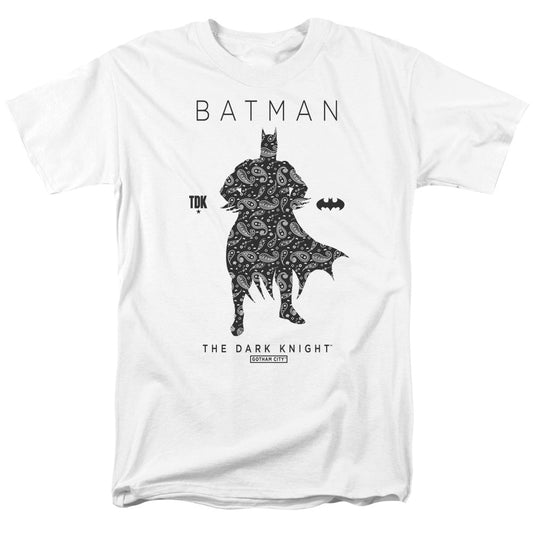 Batman Paislety Silhouette Mens T Shirt White Officially Licensed