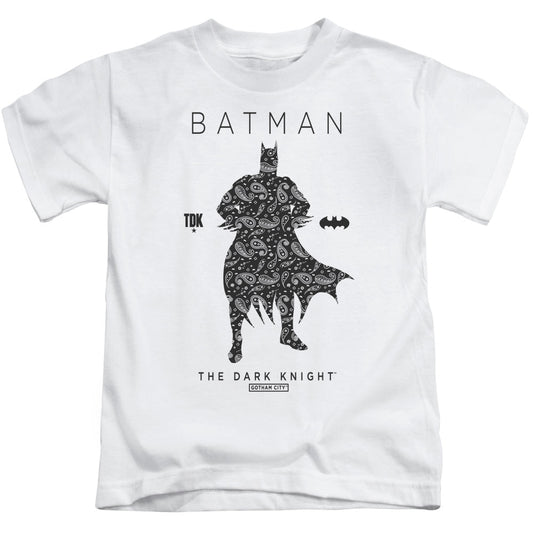 Batman Paislety Silhouete Juvenile Kids Youth T Shirt White Officially Licensed
