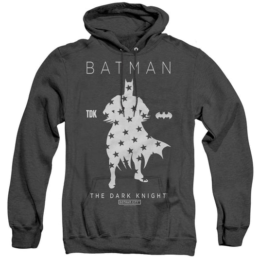 Batman Star Silhouete Heather Heather Mens Hoodie Black Officially Licensed