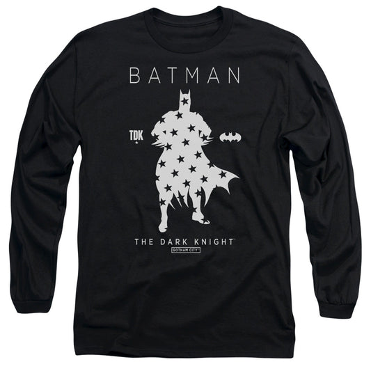 Batman Star Silhouette Mens Long Sleeve Shirt Black Officially Licensed