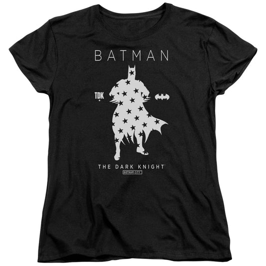 Batman Star Silhouete Womens T Shirt Black Officially Licensed