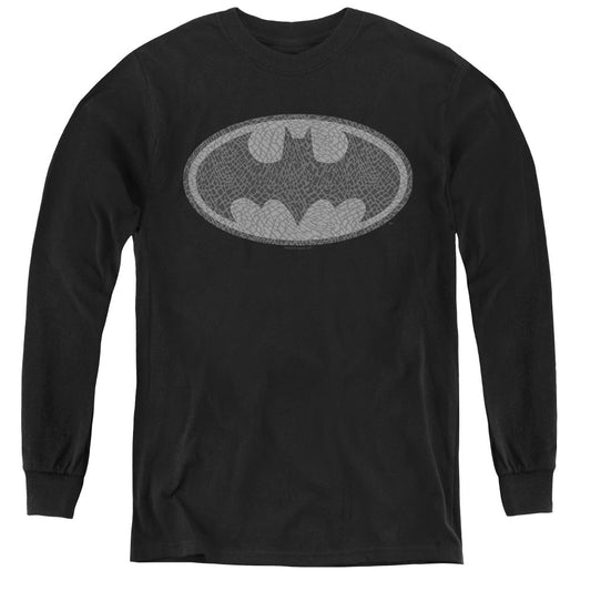 Batman Elephant Signal Long Sleeve Kids Youth T Shirt Black Officially Licensed