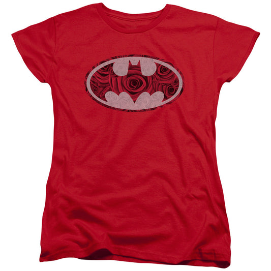 Batman Rosey Signal Womens T Shirt Red Officially Licensed