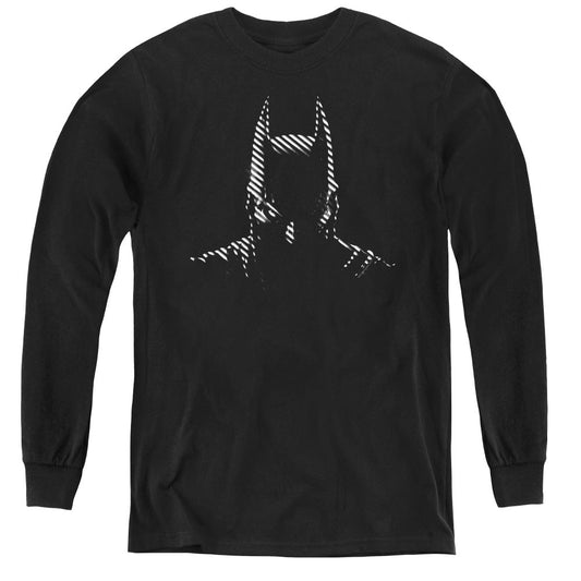 Batman Noir Long Sleeve Kids Youth T Shirt Black Officially Licensed