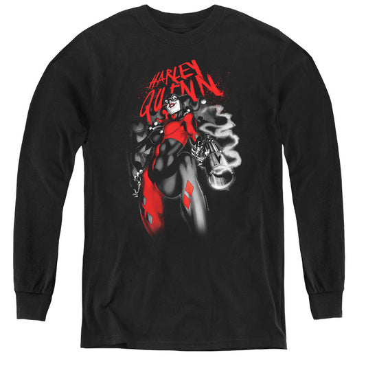 Batman Down The Barrel Long Sleeve Kids Youth T Shirt Black Officially Licensed