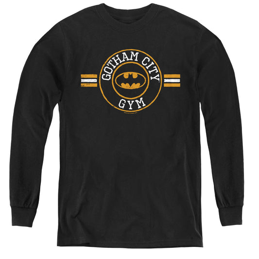 Batman Gotham City Gym Long Sleeve Kids Youth T Shirt Black Officially Licensed