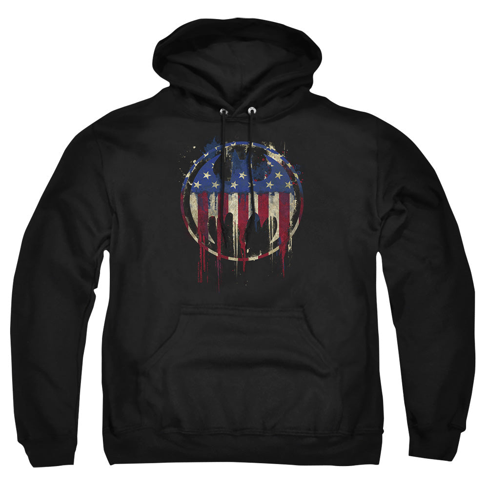Batman Bleeding Signal Mens Hoodie Black Officially Licensed