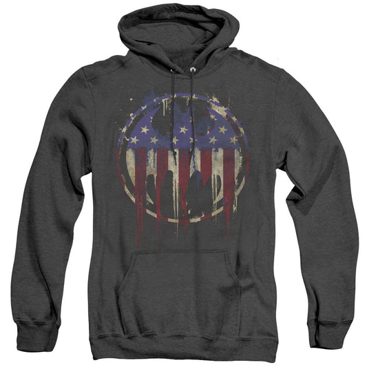 Batman Bleeding Signal Heather Mens Hoodie Black Officially Licensed