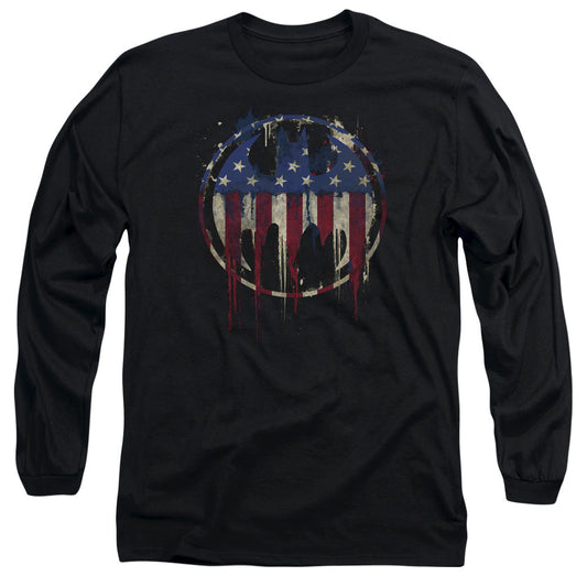 Batman Bleeding Signal Mens Long Sleeve Shirt Black Officially Licensed