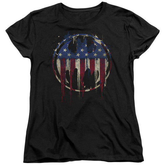 Batman Bleeding Signal Womens T Shirt Black Officially Licensed